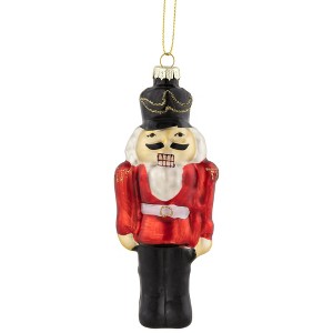 Northlight 5" Nutcracker Soldier Glass Hanging Christmas Ornament - 1 of 4