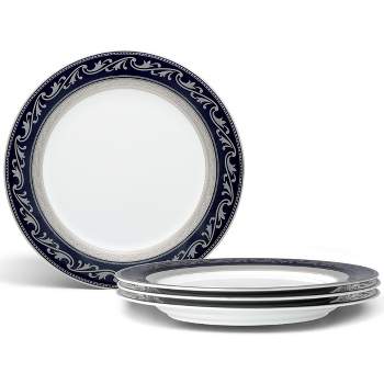 Noritake Crestwood Cobalt Platinum Set of 4 Accent/Luncheon Plates