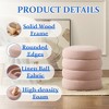 Gericco 16.9" Round Ottoman with Storage for Living Room Small Boucle Foot Stool Modern Upholstered Vanity Stool Ottoman Foot Rest - 4 of 4