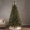 GDFStudio Samuel 9 Foot Cashmere Pine and Mixed Needles Pre Lit Hinged Artificial Christmas Tree, Clear Lights - 2 of 4