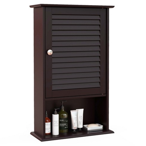 Bathroom Wall Mount Storage Cabinet Single Door with Height Adjustable  Shelf - Costway