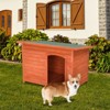 BENCMATE Pet Crates and Houses All-Weather Wood Dog House, Waterproof Outdoor Shelter with Ventilated Roof and Elevated Design, Green, 48"*32.7"*5.5" - 4 of 4