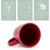 Elanze Designs Loved Raw Clay Bottom Red 16 ounce Ceramic Christmas Coffee Mugs Set of 4 - 3 of 4