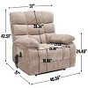 1pc Oversized Chenille Electric Recliner with Heat & Massage, Dual Motor Power Lift Chair for Elderly Support - Coolbibila - 4 of 4