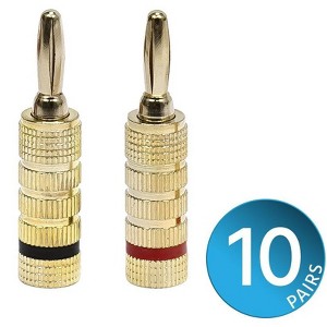 Monoprice 10 PAIRS Of High-Quality Speaker Banana Plugs, Closed Screw Type - 1 of 2