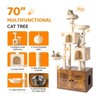 VINGLI Cat Tree with Litter Box, Cat Tower for Indoor Kittens, All-in-1 Wooden Cats Condo, Hidden Cat Washroom Furniture (70 inch) - 2 of 4