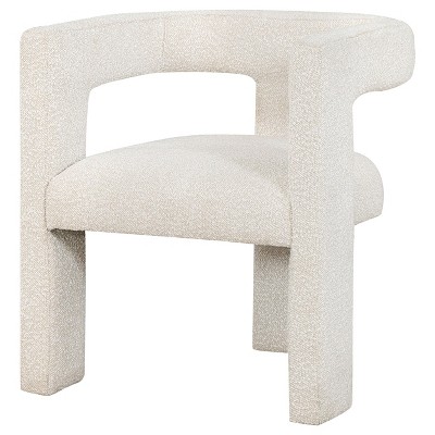 Petra White Bouclé Upholstered Modern Accent Chair