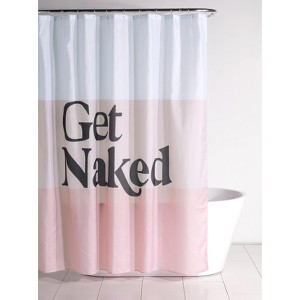 Shiraleah Pink Stripe Get Naked" Shower Curtain - 1 of 4