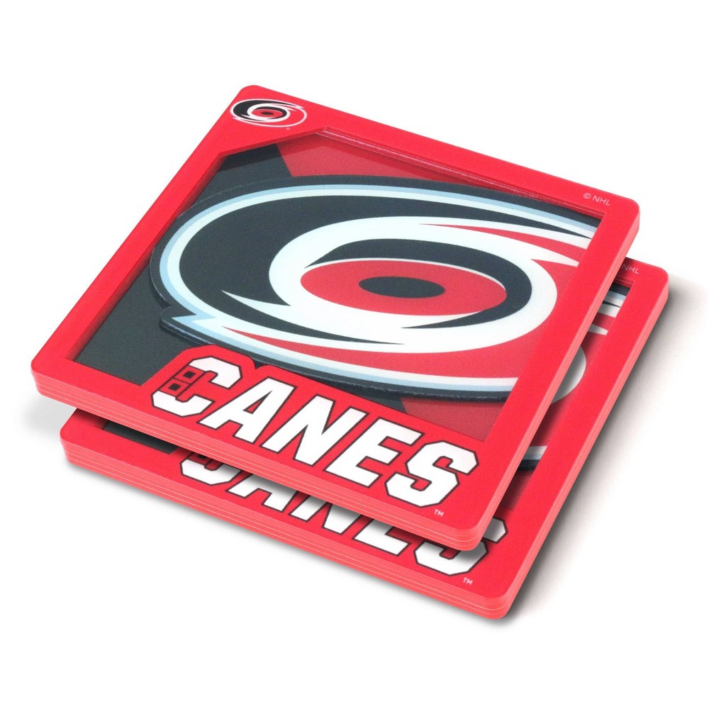 Photos - Barware NHL Carolina Hurricanes 3D Logo Series Coasters