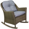Northlight 34" Gray Resin Wicker Deep Seated Rocker Chair with Gray Cushions - 3 of 4
