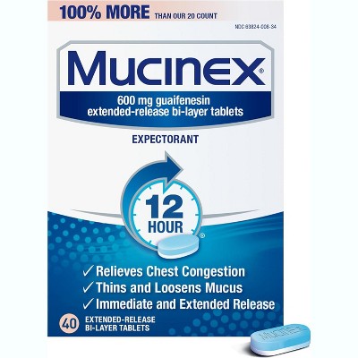 Mucinex Expectorant 600Mg Tablet 40Ct