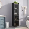 Bella Depot 60.62''W Modern Four-tier Glass Door Cabinet Storage, for Entryway Living Room Bathroom Dining Room - 2 of 4