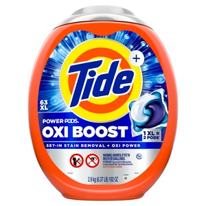 Tide Oxi Boost Laundry Detergent Power Pods with Stain Remover - 1 of 4