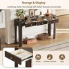 Whisen Rustic Console Table & Entryway Table, Sturdy Sofa Table with 3 Concealed Drawers, Thick Legs - 4 of 4