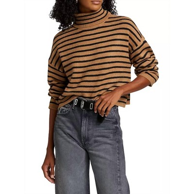 Women's Striped Boxy Turtleneck Sweater - DESIGN HISTORY