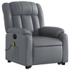 vidaXL Gray Faux Leather Electric Massage Recliner Chair with Power Lift and Reclining Functions for Living Room Comfort - 3 of 4