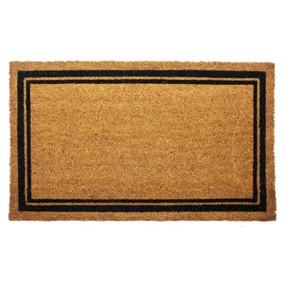 Indoor/outdoor Coir Doormat With Border Natural/black - Entryways