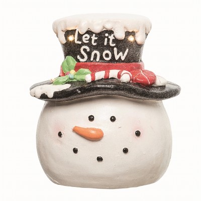 Transpac Resin White Christmas Light Up Jolly Let It SnowDecor