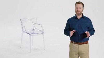 Clear Polycarbonate Decorative Cutout Stacking Side Chair