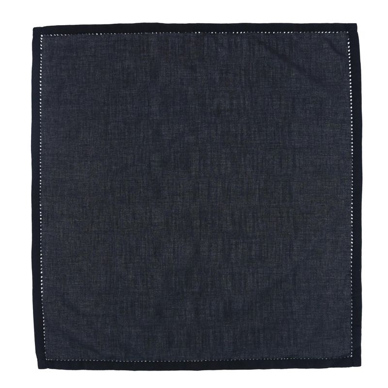 CTM Large Black Hemstitched Handkerchief, 2 of 3