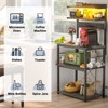 Aheaplus Kitchen Storage Rack with Power Outlet, Coffee Bar Station with LED Lights, Bakers Rack with 6 S-Shaped Hooks - 4 of 4