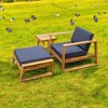 Mshliw Acacia Wood Outdoor Lounge Set with Chair, Ottoman, and Side Table – Comfortable Patio Set for Gardens, Balconies, and Poolsides - 3 of 4