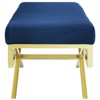 Modway Rove Velvet Performance Velvet Bench Gold Navy - 3 of 4