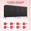 63" Wide Fabric TV Stand with 14 Drawers – Large Entertainment Center for 65-75 Inch TVs with Built-in Power Outlets, for Bedroom Closet Living Room - 4 of 4