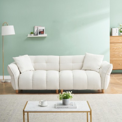 93.7" Comfy Sofa Couch, Upholstered 3 Seater Sofa With Pillows, Deep Seat Sleeper Sofa Couch, Modern Loveseat for Living Room Apartment Bedroom
