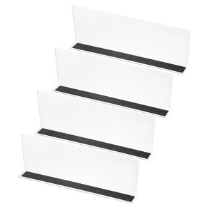 Unique Bargains Acrylic Magnetic Smooth L-Shaped Bedroom Kitchen Office Shelf Dividers 4 Pcs - 1 of 4