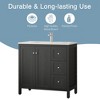 PexFix 35.5" Bathroom Vanity Modern Bathroom Cabinet with Basin Solid Wood Cabinet with Soft-Close Doors and 3 Drawers Easy Assembly Elegant Black - 4 of 4