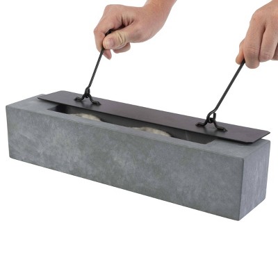 Gray Concrete Tabletop Gas Fire Pit