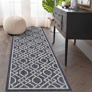 Outdoor Rug Modern Geometric Waterproof Patio Carpet Stain-Resistant Lightweight Non-Shedding Low Pile Floor Cover for Balcony RV - 1 of 4
