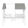 NicBex Twin Size Loft Bed House Shape Pine Low Bed Frame with Roof, Windows, Inclined Ladder and Guardrail, No Box Spring Required - 3 of 4
