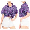 LA LEELA Button Down Shirt Casual Summer Beach Party Blouses Shirt Open Front Blouse Short Sleeve Dress Tee Shirts Hawaiian Dresses - 2 of 4