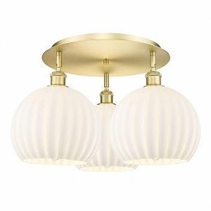 White Venetian - 3 Light Flush Mount In Modern Style-12.75 Inches Tall and 21.75 Inches Wide - 1 of 1