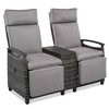 Nestfair Wicker Outdoor Lounge Set with Built-in Storage Table and Adjustable Backrest Brown - 2 of 4