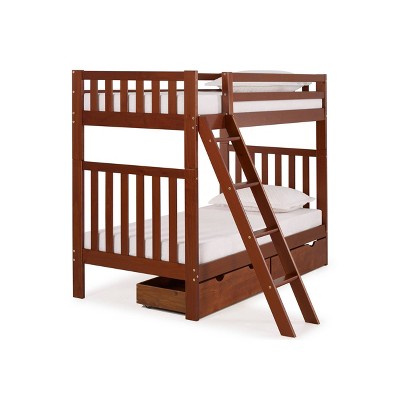 wood loft bed with storage