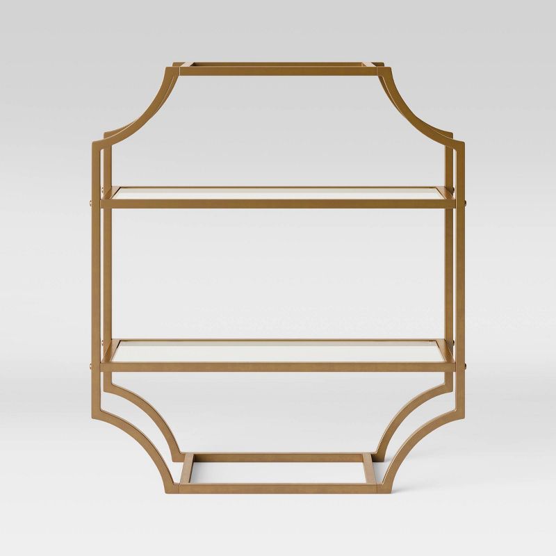 Metal/Glass Wall Cabinet Brass - Threshold&#8482;, 4 of 5