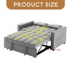 Modern Velvet Loveseat Futon Sofa Couch w/Pullout Bed,Small Love Seat Lounge Sofa w/Reclining Backrest,Toss Pillows - Leovsnove - 4 of 4