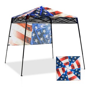EAGLE PEAK 8x8ft Pop Up Canopy with Sidewall, 8x8 Base 6x6 Top - 1 of 4