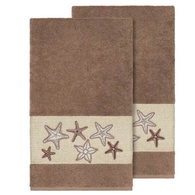 Linum Home Textiles 100% Turkish Cotton LYDIA Embellished Towel Set
