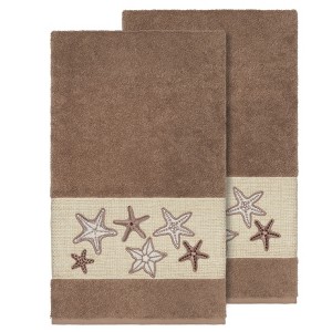 Linum Home Textiles 100% Turkish Cotton LYDIA Embellished Towel Set - 1 of 2
