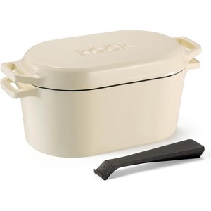 Kook Dutch Oven with Lid, Enameled Cast Iron, 3.4 Qt - 1 of 4