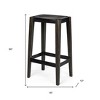 HomeRoots 30" Black Iron and Solid Wood Backless Bar Height Bar Chair - 3 of 4