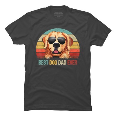 Men's Design By Humans Best Dog Dad Ever Golden Retriever By LuckyCharm99 T-Shirt