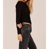Women's Side Shirred Crewneck Long Sleeve Tee - bobi - 3 of 4