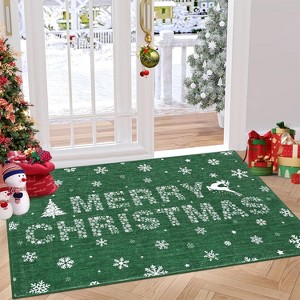Fulvari Christmas Rug Holiday Merry Christmas Non-Slip Doormat Runner Rug Decorative Xmas Kitchen Floor Mat for Home Decoration - 1 of 4