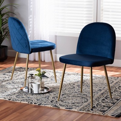2pc Fantine Metal Dining Chair Set - Baxton Studio
