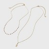 14K Gold Dipped Beaded Initial Necklace Set 2pc - A New Day™ Gold/Marron - 2 of 4
